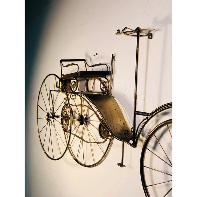 1980s Curtis Jeré Mercedes BenzScale Curtis Jere Karl Benz of Mercedes Benz Bicycle Sculpture For Sale - Image 10 of 11