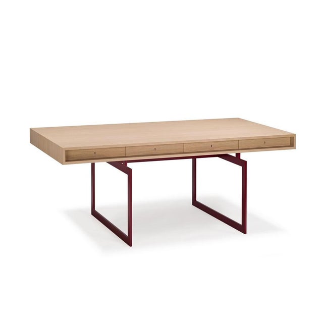 Red and Natural Oak Office Desk by Bodil Kjaer For Sale - Image 3 of 10