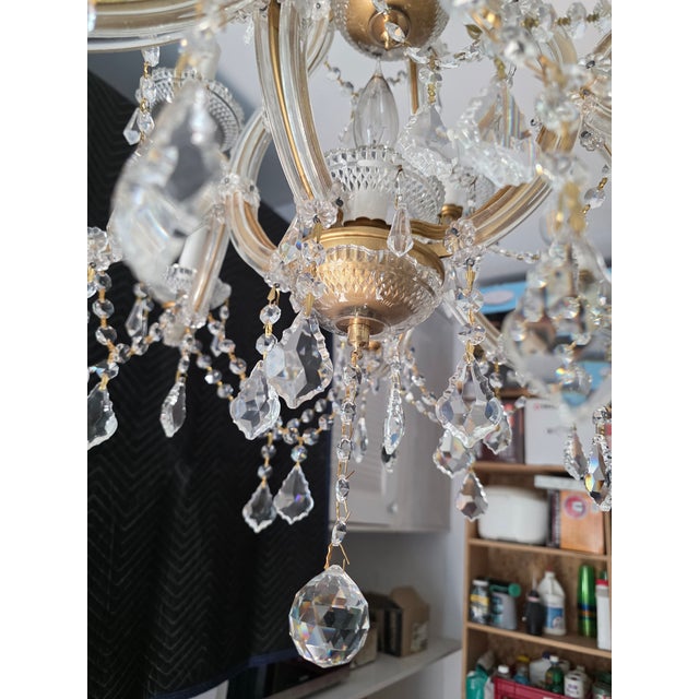Late 20th Century 13 Light Maria Theresa Style Crystal Chandelier For Sale - Image 5 of 8