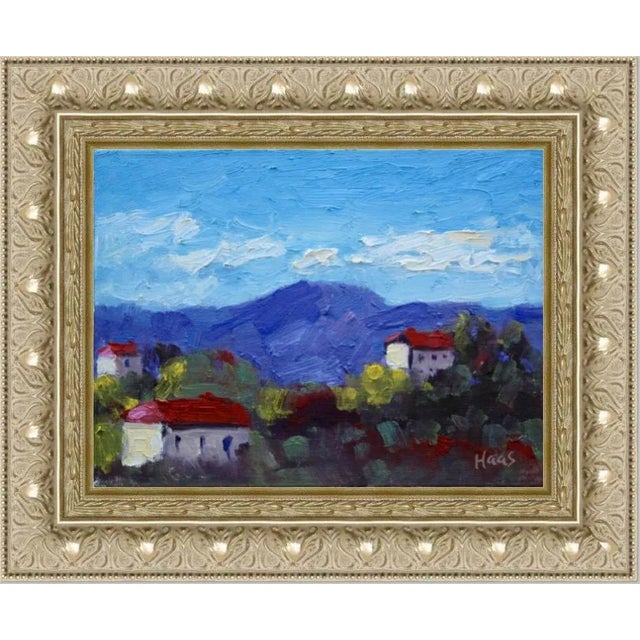"Red Roofs, Italy" Contemporary Impressionist Italian Landscape Oil Painting For Sale - Image 12 of 12