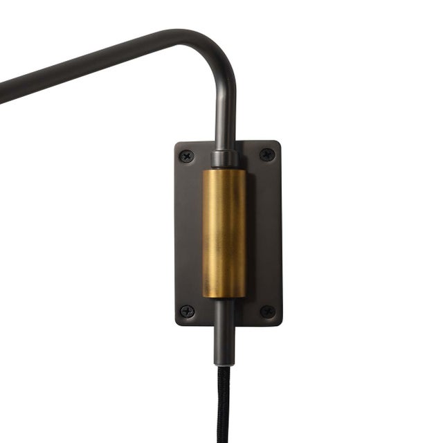 Nova Swing Wall Lighting, Gunmetal With Matte White Shade, Plug-In, Dimmer Switch For Sale In Los Angeles - Image 6 of 8