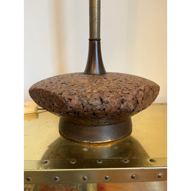 Mid-Century Modern Danish Modern Cork Lamp Lynard of California and Septor For Sale - Image 3 of 6