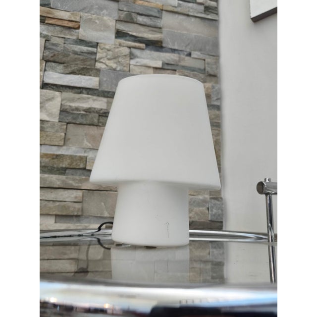 Beautiful Flore table lamp by SCE (Société Centrale d'éclairage) for Habitat. France, 1980s. Made entirely of white...