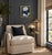 Finished in a gilded gold bamboo-style frame that beautifully complements the warm gold outlines against the deep grey....
