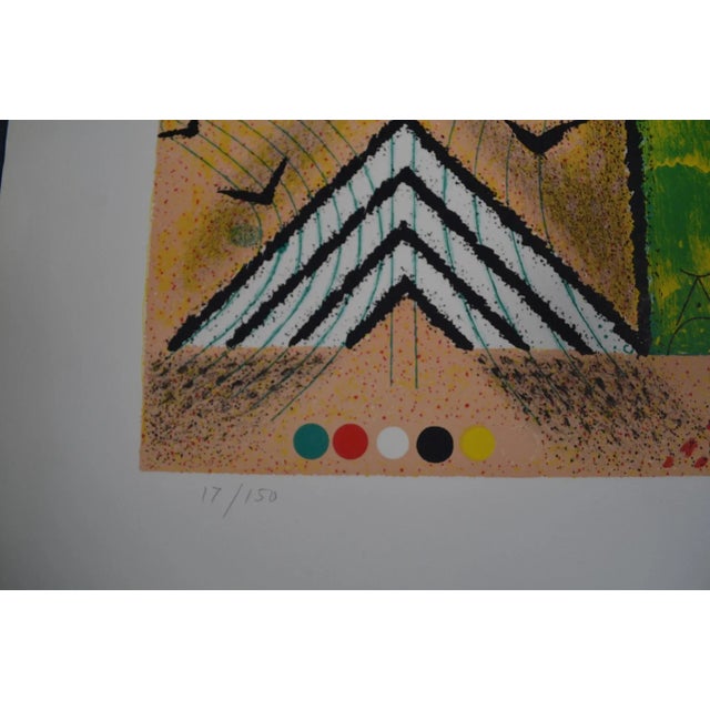 Anton Cetin (1936) Face With Red and Yellow Headdress - Lithograph Signed and Numbered 17/150 For Sale - Image 4 of 8