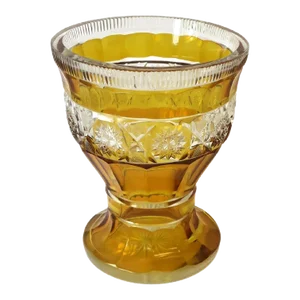 Yellow Bohemian Cut Crystal Vase, Euro Czech