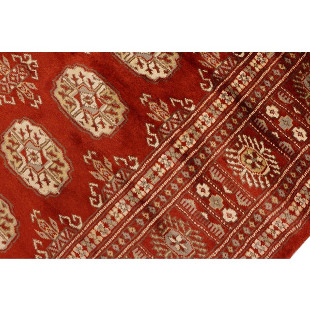 1990s Tribal Bokhara Rust/Beige Hand Knotted Wool Rug For Sale - Image 5 of 9
