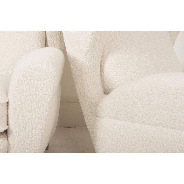 Set of Lounge Chairs with Wingback in Cream Bouclé by Melchiorre Bega For Sale - Image 12 of 18
