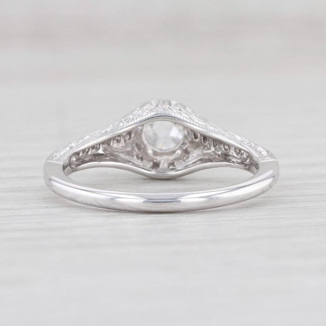 New Floral Filigree Diamond Engagement Ring 14k Gold SZ 6.75 Solitaire Rose Cut For Sale - Image 4 of 7