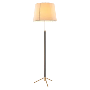 Pie De Salón G1 Floor Lamp in Beige and Brass by Jaume Sans