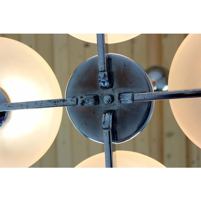 Art Deco Chrome Chandelier from ESC Zukov, Czechoslovakia, 1930s For Sale - Image 14 of 18