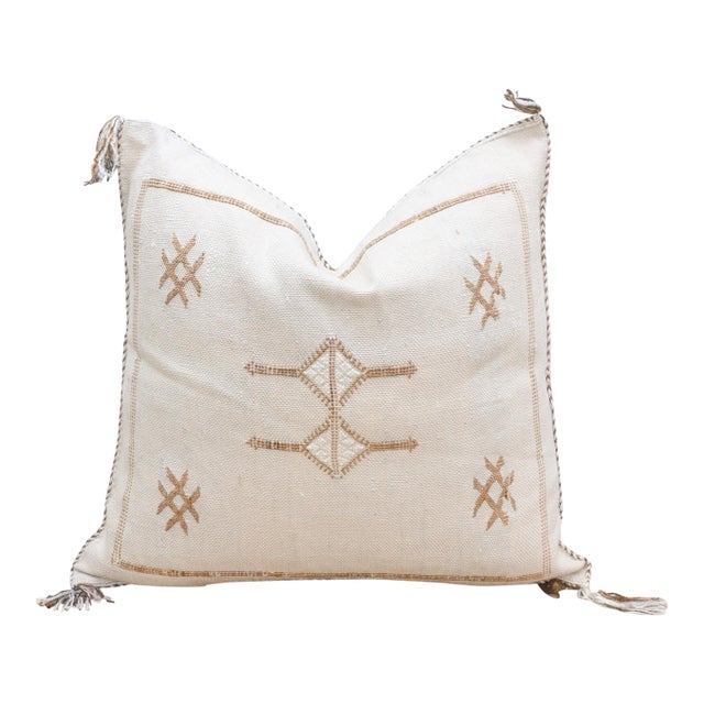 Desert Pearl Silk Rug Pillow For Sale