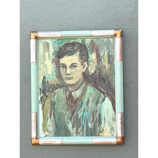 Vintage Framed Portrait Oil Painting For Sale - Image 10 of 12