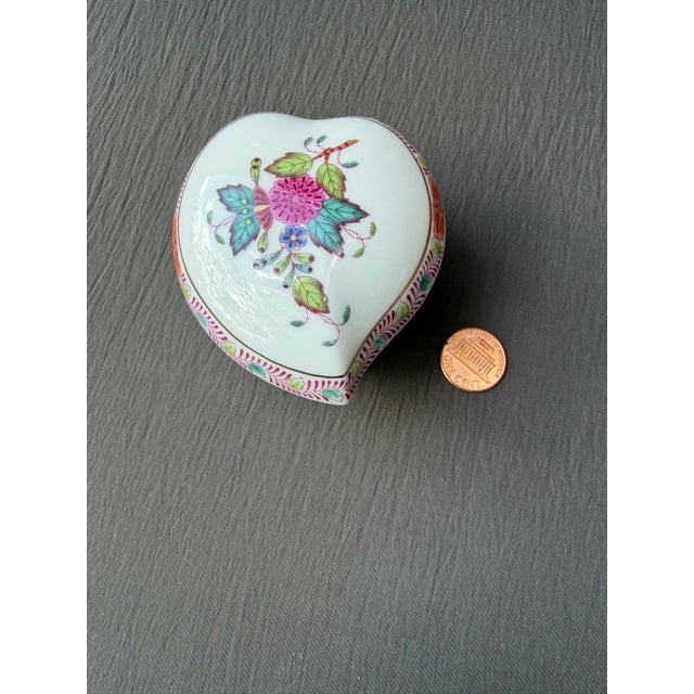 Vintage Herend Porcelain Heart Trinket Box For Sale - Image 14 of 17