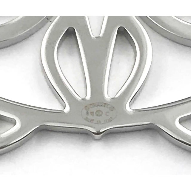 Early 21st Century Chanel Brand New Silver Owl Light Lavender Crystal Brooch For Sale - Image 5 of 5