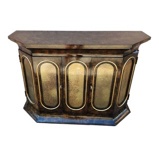 1950s Mastercraft Style Burl Wood Cabinet For Sale