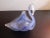 This is a Blue Satin Glass 5" Swan Figurine. Procured at an auction