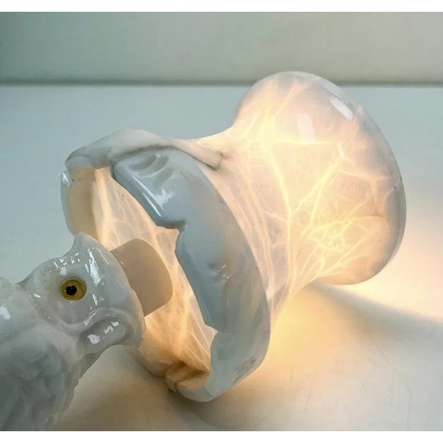 Small Alabaster Owl Table Lamp, 1970s For Sale - Image 6 of 12