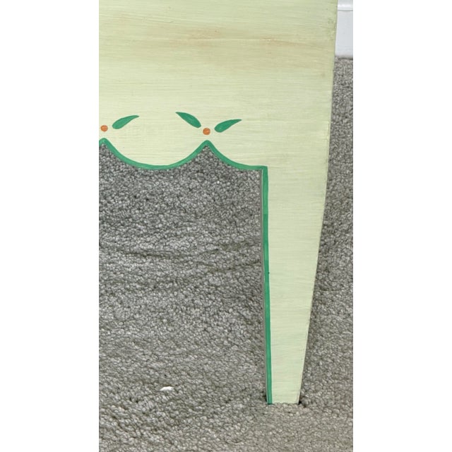 Hand Painted Light Sage Green Bedside Table for Child's Room For Sale - Image 10 of 11