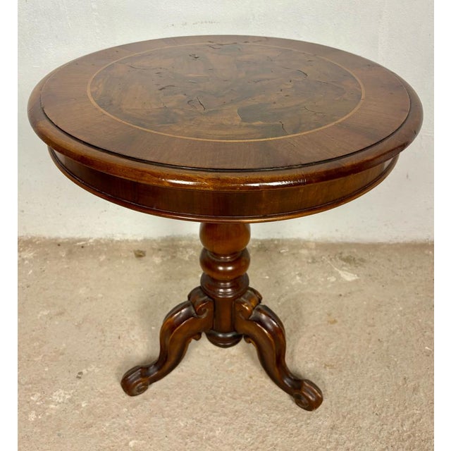 Round Occasional Table with Inlaid Top, 1920s For Sale - Image 4 of 11