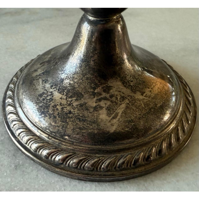 Mid 20th Century Vintage Sterling Silver Weighted Candle Holder For Sale - Image 5 of 8