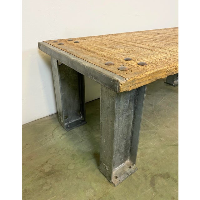 Wood Industrial Coffee Table, 1960s For Sale - Image 7 of 14