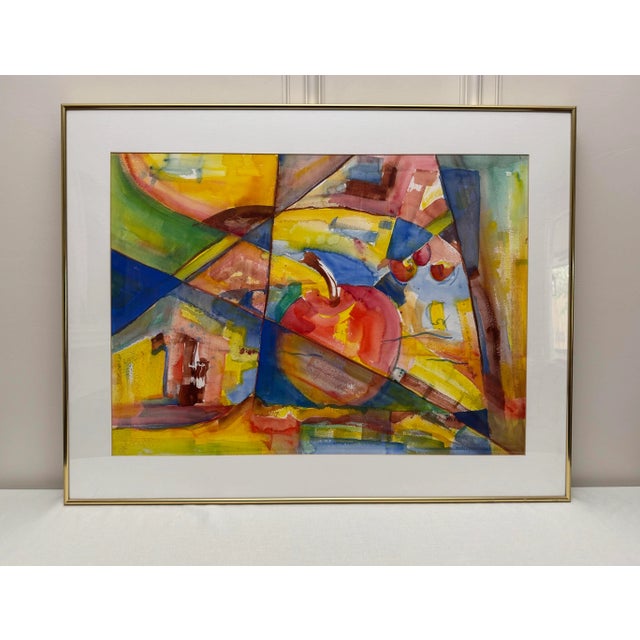 Vintage Organic Modern Still Life Framed Original Watercolor Painting “Santa Fe Cocktail" by Grady H. Pennington For Sale - Image 4 of 12