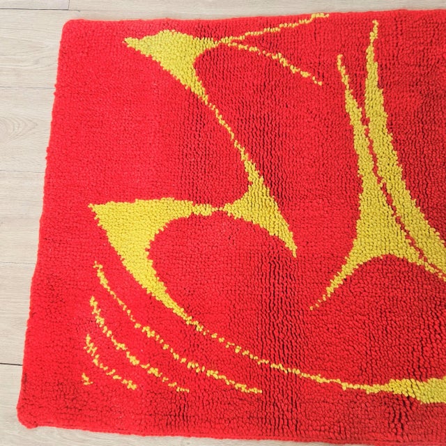 1960s Vintage Space Age Hand-Knotted Sputnik Rug, 1960s For Sale - Image 5 of 6