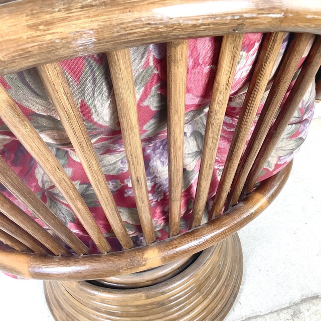 Vintage Sculptural Rattan & Bentwood Swivel Lounge Chair For Sale - Image 11 of 18
