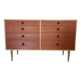 Vintage Double Chest of 8 Drawers in Teak and Oak by Børge Mogensen for Karl Andersson & Söner, 1960s For Sale