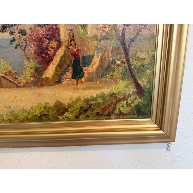 Listed Danish Artist Finn Wennerwald 1896–1969 Antique Oil Painting Landscape For Sale - Image 11 of 13