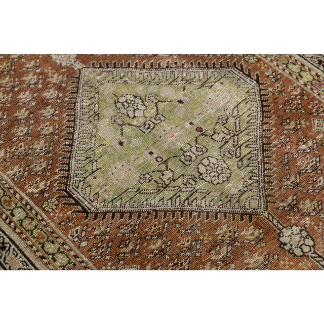 Burnt Orange Antique Malayer Runner Rug With Terracotta Field and Geometric Medallions For Sale - Image 8 of 9