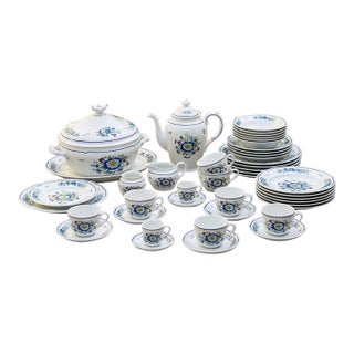 1980s Richard Ginori “Lerici” Hand-Painted Porcelain Dinner Service for 16 – Complete Set W/ Tea Service & Tureen - 106 pcs For Sale