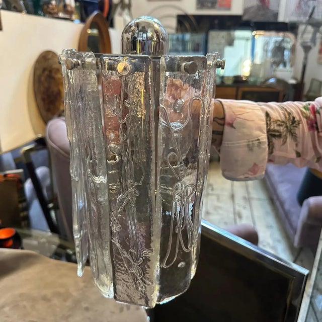 Two 1970s Space Age Murano Glass and Steel Wall Sconces by La Murrina For Sale - Image 13 of 17