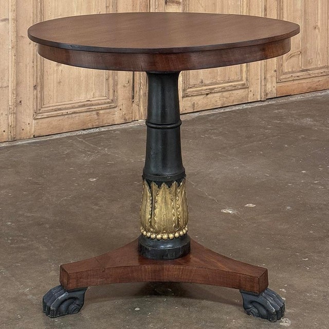 19th Century French Second Empire Mahogany Round End Table For Sale - Image 4 of 12