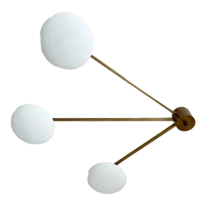 Tres Bronzed and Matte White Glass Flush Mount by Fabio LTD