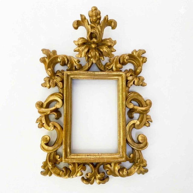Antique Baroque Italian Carved and Gilded Frames, 1750s, Set of 2 For Sale - Image 6 of 11