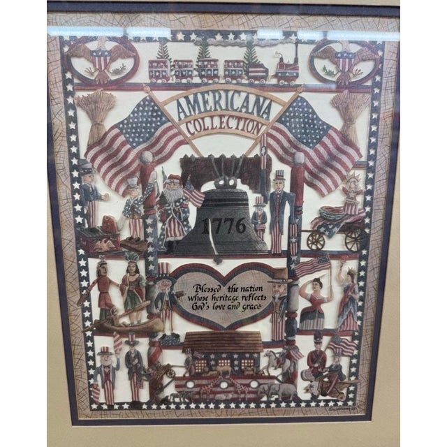 American 1970s Scherenschnitte Scissor Cuts Dennis Eavenson Folk Art - “Americana Collection For Sale - Image 3 of 4