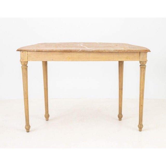 Beige Neoclassical Style Demilune Console Table For Sale - Image 8 of 8
