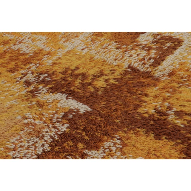 1960s Vintage Swedish Rya Rug, Natural Beige With Sun-Drenched Abstract - Rug & Kilim For Sale - Image 5 of 8