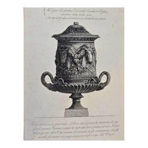 Ancient Roman Marble Vase: 18th C. Etching Vaso Cinerario Di Gran Mole by Giovanni Piranesi, 1768-1778