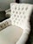 Mid-Century Modern Armchair with Wooden Structure and White Fabric, 1990 For Sale - Image 3 of 9