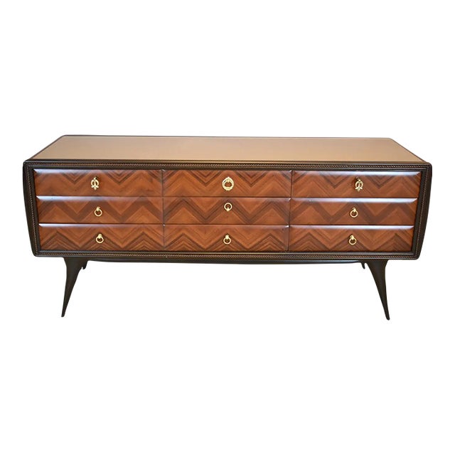 Vintage Italian Nine-Drawer Commode Attributed to Vittorio Dassi, 1950s For Sale