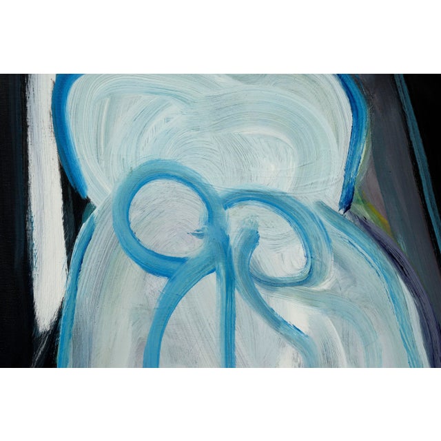 1980s Abstract Expressionist Figurative Couple Painting by Julius Wasserstein For Sale In Monterey, CA - Image 6 of 10