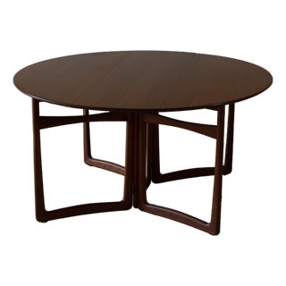 1960s Attributed to Hvidt & Molgaard Nielsen Hm6 Drop Leaf Dining Table for France & Son, Denmark For Sale