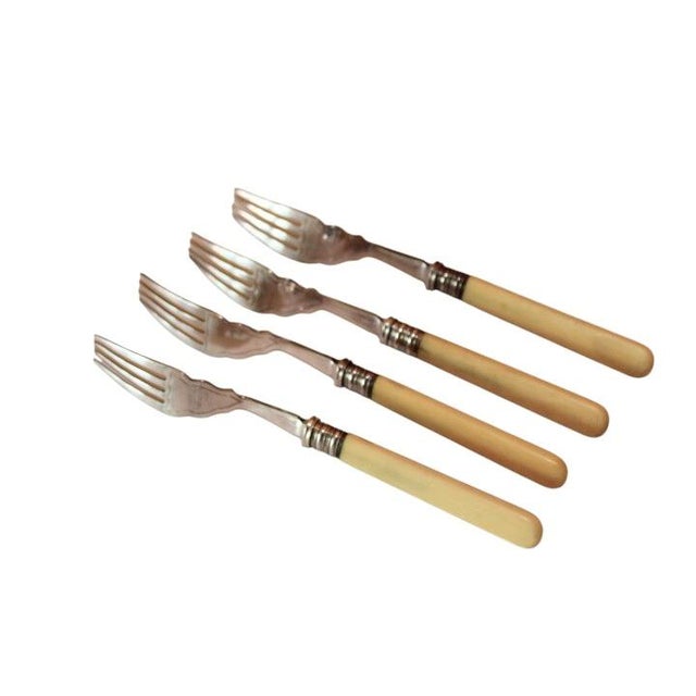 1910s Antique European Fish Knife and Fork Set Service for 4 Mappin & Webb 8 Pieces Made in England For Sale - Image 5 of 7