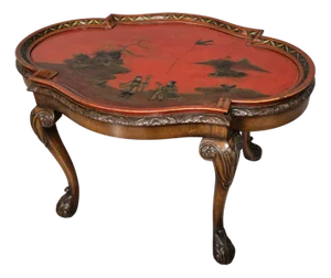Burr Walnut and Chinoiserie Coffee Table, 1920s