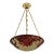 Large French Art Deco Pendant Light by Galle - 1925 Cameo Gallé Chandelier France For Sale