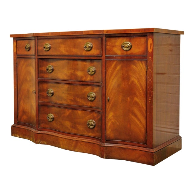Antique Vintage Sideboard With Inlays For Sale