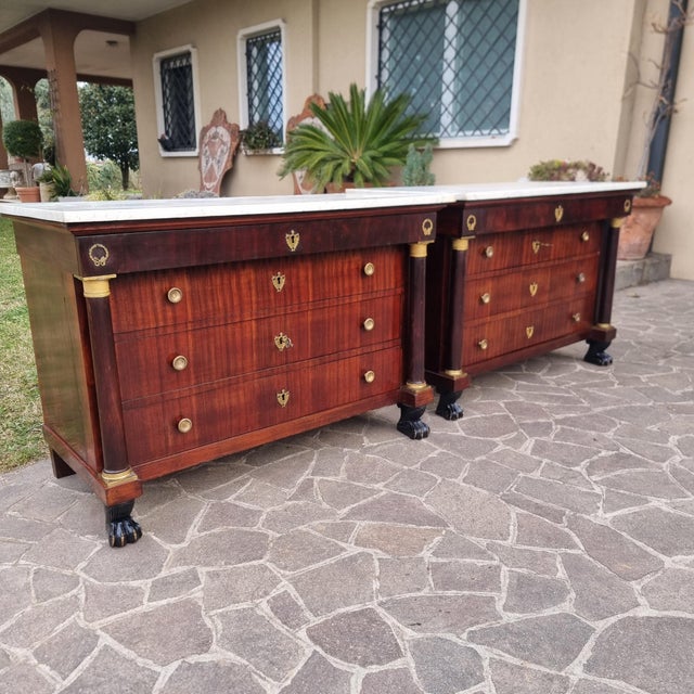 Antique Empire Mahogany Chests of Drawers, 1810, Set of 2 For Sale - Image 11 of 16